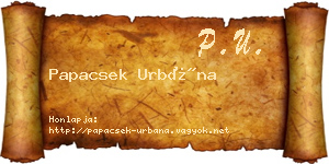 Papacsek Urbána névjegykártya